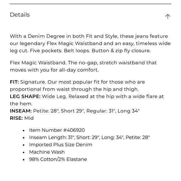 Lane Bryant Signature Fit Wide Leg Mid-Rise Jean - odd white - Picture 5 of 5